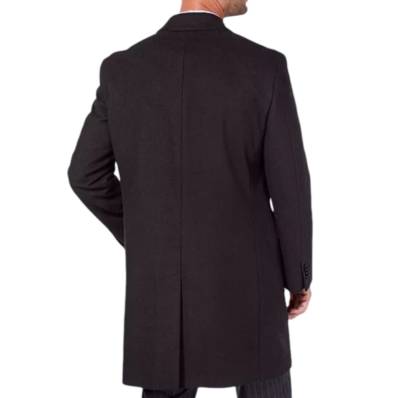 Nautica Batten Classic Fit Overcoat Jacket Wool Blend Black Size 48L NWT - Picture 2 of 16